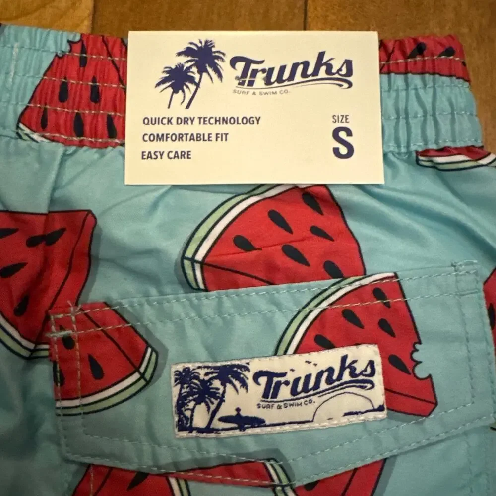 NWT runks Surf & Swim Co. Watermelon Sano Printed Swim Trunks size small
